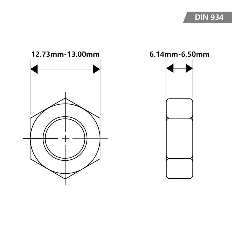 Instockbolts Hex Nuts, M8-1.25 Stainless Steel 304 (18-8) Hex Nut, 50pcs - Image 2